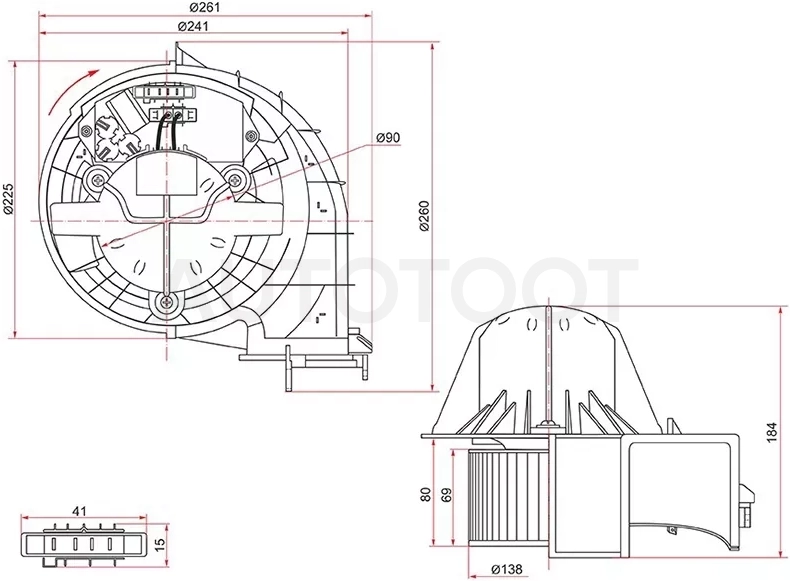 Мотор отопителя салона (Левый руль) BMW X5 06-13 / X6 08-14 - Артикул ST64116971108 - Производитель Sat - Фото, Отзывы, Цены