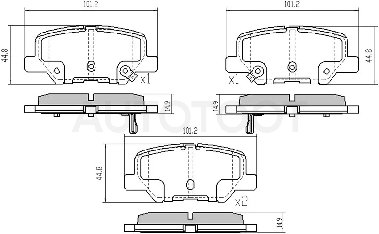 Колодки тормозные (Сзади) Mazda 6 12- / Mitsubishi ASX 10