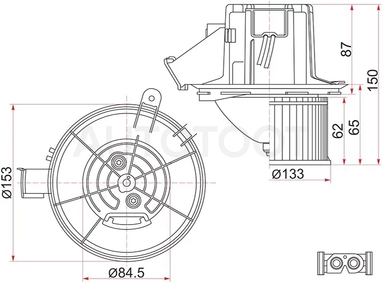 Мотор отопителя салона (Левый руль) Mercedes-Benz C-Class 07-15 / E-Class 09-17 - Артикул STA2048200008 - Производитель Sat - Фото, Отзывы, Цены
