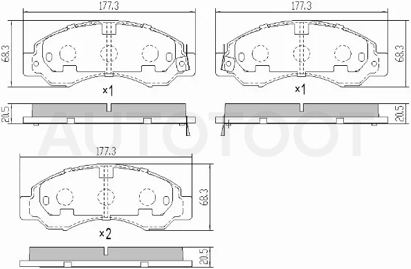 Колодки тормозные (Спереди) Nissan Atlas H 91-95 / Diesel Condor 91