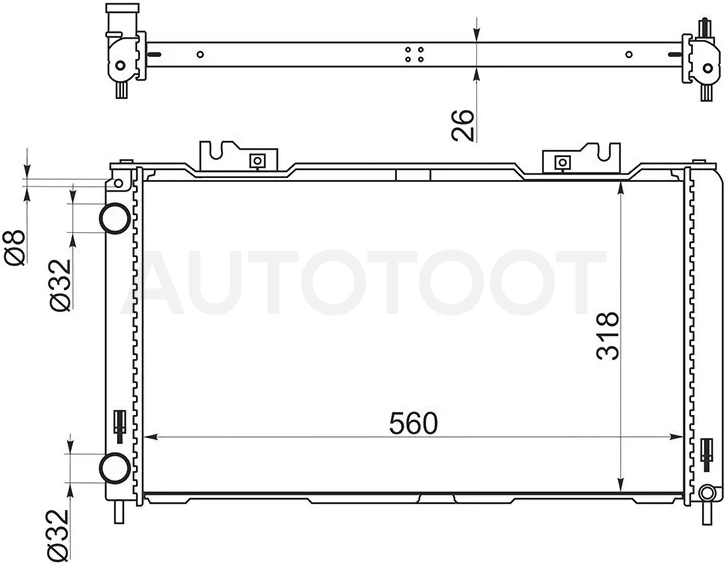 Радиатор LADA Priora 07-18 - Артикул SGLD00022R - Производитель Sat - Фото, Отзывы, Цены