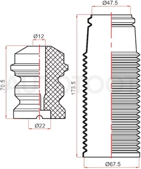 Пыльник стойки Audi A3 12-19 / Honda Accord 97-08