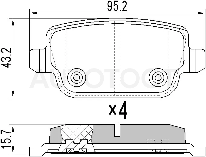 Колодки тормозные (Сзади) Ford Focus 04-11 / Kuga 08-13 / Mondeo 07-15 / Galaxy 06-15
