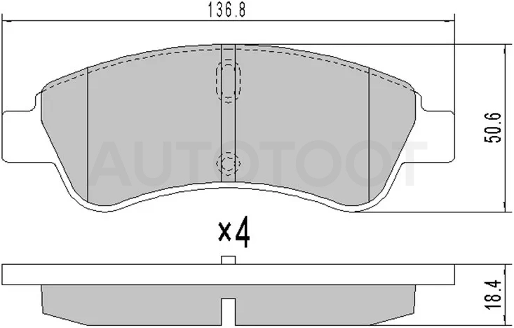 Колодки тормозные (Спереди) Citroen Berlingo 96-22 / C3 01- / C4 04-08 / Opel Corsa 19- / Peugeot 206 98-03 / 207 06-09 / 208 19- / 307 01-05