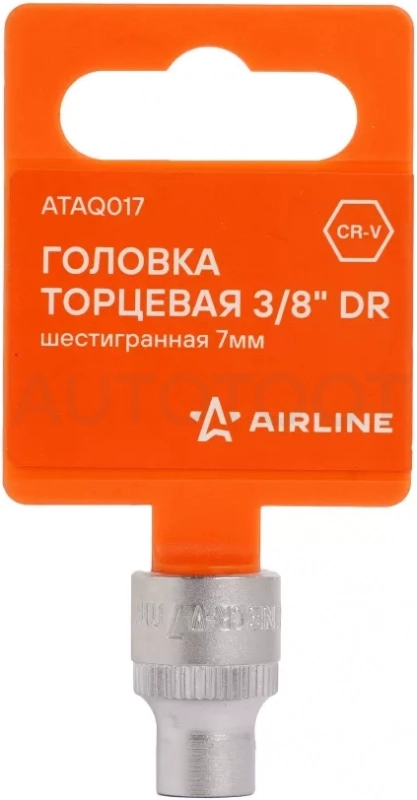 Головка торцевая 3/8" шестигранная 7мм, пласт.подвес - Артикул ATAQ017 - Производитель Airline - Фото, Отзывы, Цены