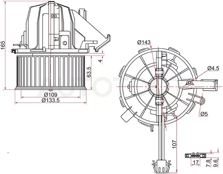 Мотор отопителя салона (Левый руль) Audi A4 08-15 / A5 07-16 - Артикул ST8K1820021C - Производитель Sat - Фото, Отзывы, Цены