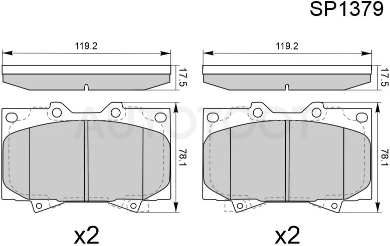 Колодки тормозные (Спереди) Toyota Land Cruiser (J100) 95-23 / Lexus LX 98-07
