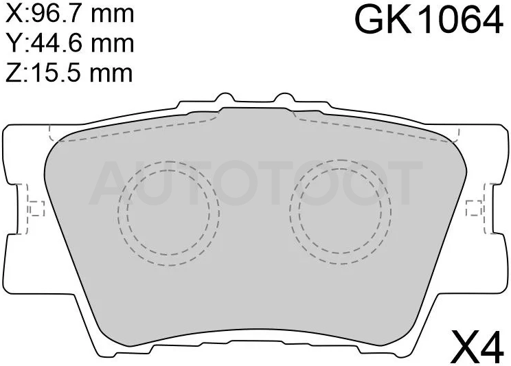 Колодки тормозные (Сзади) Toyota Camry (XV40,XV50) 01-21 / Harrier (XU60) 13-20 / RAV4 (XA30,XA40) 05-19 / Lexus ES 06-12 / GS 05-12 / HS 09-18 / Toyota Camry UAE/USA 06-17
