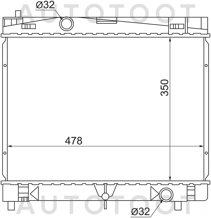 Радиатор охлаждения (пластинчатый) MT/CVT -TY0003CP100 Sat для TOYOTA VITZ, TOYOTA YARIS, TOYOTA BB