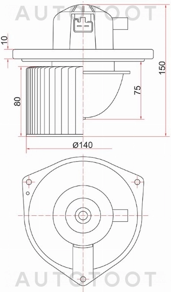 Мотор отопителя салона (левый руль) -ST7802A017 Sat для MITSUBISHI ASX, MITSUBISHI OUTLANDER, MITSUBISHI LANCER, CITROEN C-CROSSER