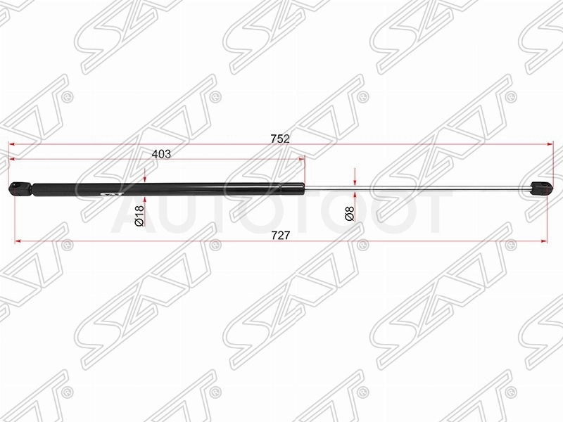 Амортизатор капота левый=правый -ST3T0823359 Sat для SKODA SUPERB