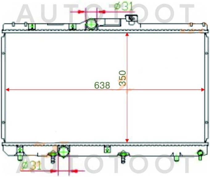 Радиатор охлаждения АКПП длина 638мм -JPR0026 Just Drive для TOYOTA COROLLA SPACIO, TOYOTA SPRINTER, TOYOTA SPRINTER CARIB, TOYOTA LEVIN, TOYOTA TRUENO, TOYOTA COROLLA, TOYOTA COROLLA CERES