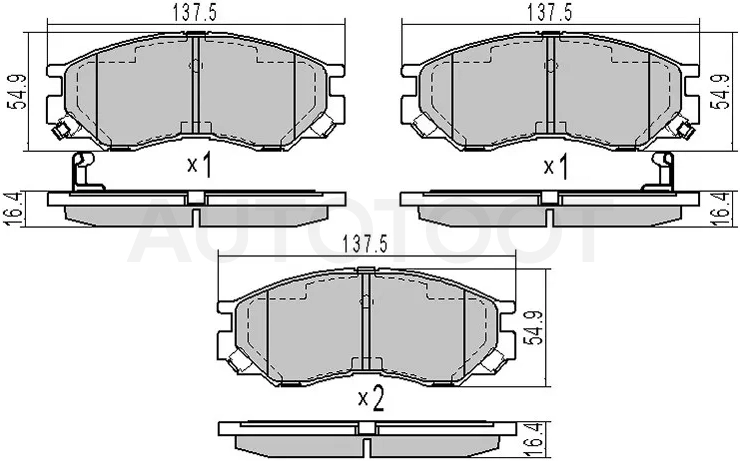 Колодки тормозные (Спереди) Mitsubishi Delica 90-07 / L200 96-16 / L400 94-06 / Space Gear 94-07