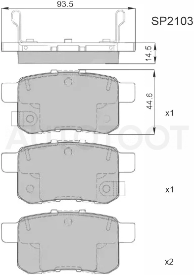 Колодки тормозные (Сзади) Honda Accord 08-13 / Inspire 07-12