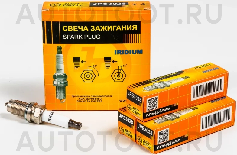Свеча зажигания /SIZFR6B8EG/SKJ20CRA8 IRIDIUM - Артикул JPS3028 - Производитель Just Drive - Фото, Отзывы, Цены