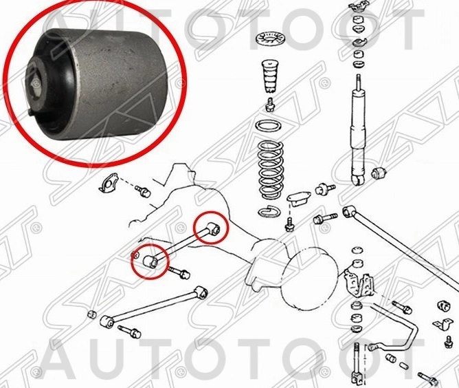 Сайлентблок заднего верхнего продольного рычага -ST4870260090 Sat для TOYOTA LAND CRUISER, LEXUS LX470
