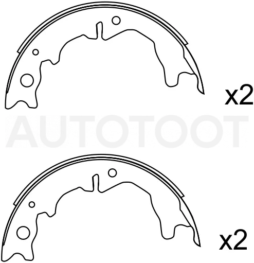 Колодки тормозные барабанные (Сзади/ Стояночный тормоз) Toyota Crown 99-07 / Mark II 00-04