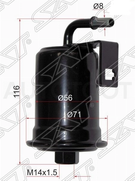 Фильтр топливный 2UZ -ST2330050090 Sat для TOYOTA LAND CRUISER, LEXUS LX470