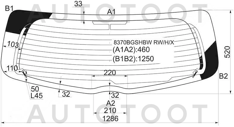 Стекло заднее (крышка багажника) с обогревом -  для TOYOTA VITZ, TOYOTA YARIS