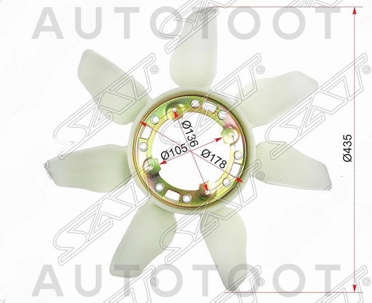 Крыльчатка вентилятора 1KZT#, 1-2KDFTV, 3CTE -  для TOYOTA LAND CRUISER PRADO