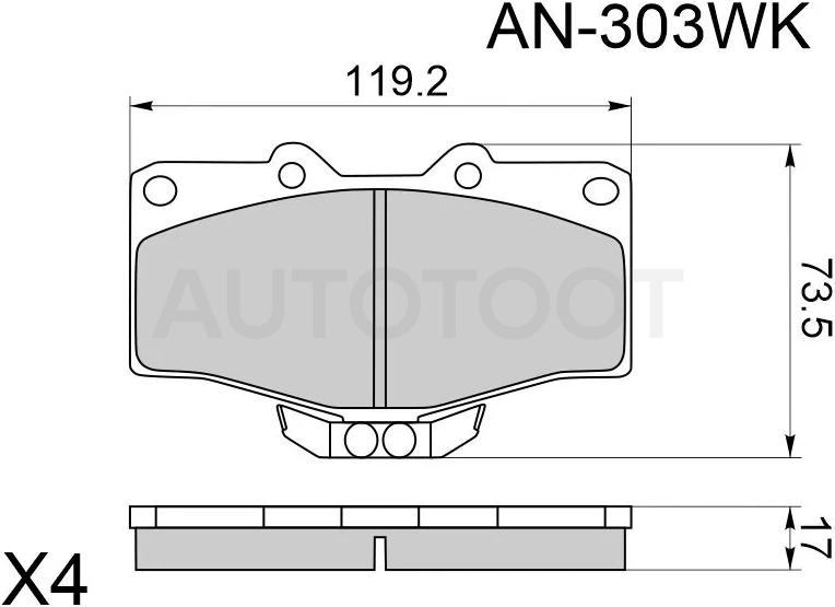 Колодки тормозные (Спереди) Toyota Hilux Pick Up 88-15 / Land Cruiser 84-23