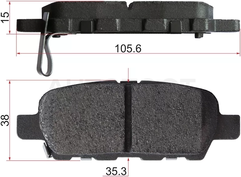 Колодки тормозные (Сзади) Infiniti FX35 02-08 / Nissan Juke 10-20 / Murano 02-16 / Pathfinder 12-21 / Qashqai 06-13 / Suzuki Grand Vitara 05-16 / Infiniti FX45 02-09 / G35 02-09 / QX60 14-16 / Nissan 350Z 02-09 / Cube 08-20 / Elgrand 02-10 / Maxima 03-08