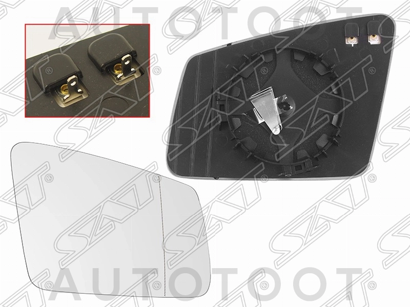 Полотно зеркала правое (асферическое с подогревом) -  для MERCEDES E-CLASS, MERCEDES C-CLASS