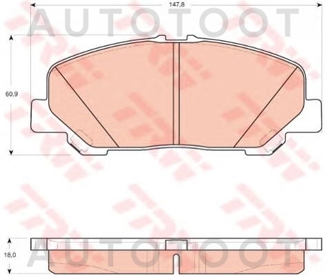 Колодки тормозные передние с 2008 -ADB01701 Allied Nippon для TOYOTA ALPHARD