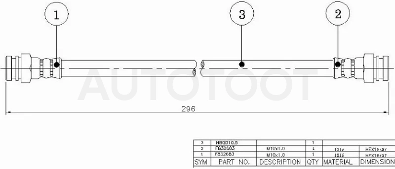 Шланг тормозной задний (Таиланд) MAZDA 2000/2200 фургон 88 - Артикул STS08343820 - Производитель Sat - Фото, Отзывы, Цены
