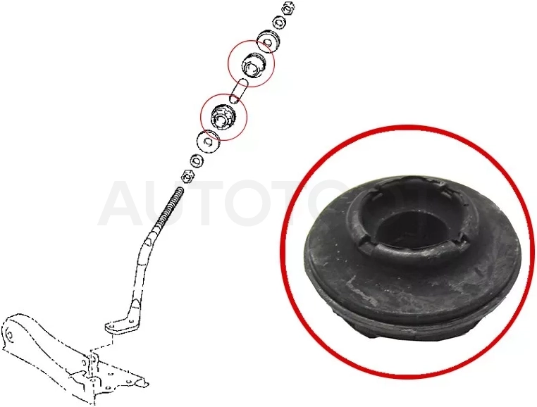 Сайлентблок рычага передней подвески TOYOTA HIACE/REGIUSACE 05 - Артикул ST4867426040 - Производитель Sat - Фото, Отзывы, Цены