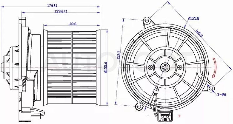 Мотор отопителя салона (Левый руль) Ford Fiesta 02-08 / Fusion 02-12