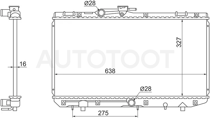 Радиатор Toyota Starlet 89-99 - Артикул TY0001EP80 - Производитель Sat - Фото, Отзывы, Цены