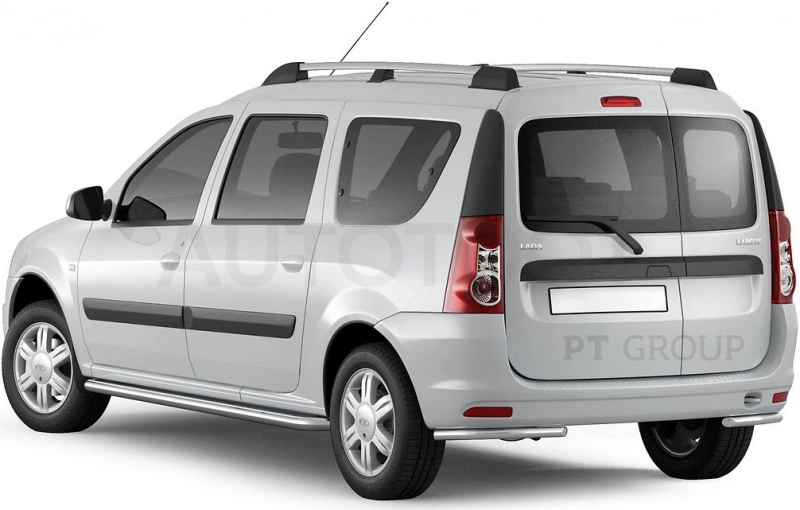 LADA Largus 2012- Защита порогов с алюм. площадкой Ø51мм (НПС) - Артикул LLA220302 - Производитель PT Group - Фото, Отзывы, Цены