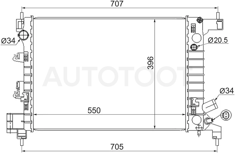Радиатор Chevrolet Aveo 11-15 / Ravon R4 16-20 - Артикул SGCV00113 - Производитель Sat - Фото, Отзывы, Цены