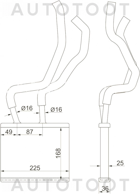 Радиатор отопителя салона -STNY113950 Sat для NISSAN AD, NISSAN ALMERA, NISSAN BLUEBIRD SYLPHY, NISSAN WINGROAD, NISSAN SUNNY