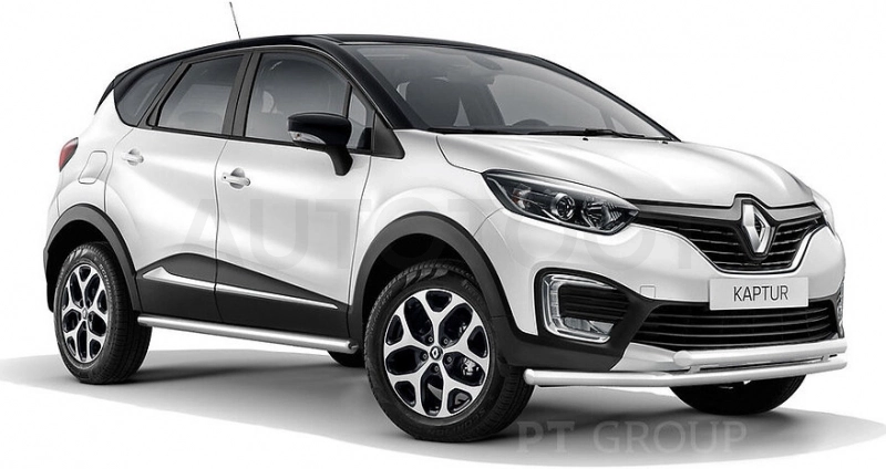 RENAULT Kaptur 2016- Защита переднего бампера двойная Ø63/63мм (НПС) - Артикул RKA220201 - Производитель PT Group - Фото, Отзывы, Цены