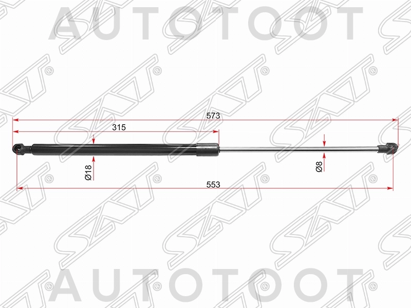 Амортизатор капота левый=правый -ST5344053020 Sat для LEXUS IS250