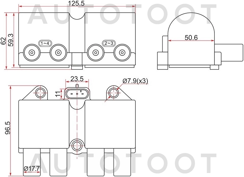 Катушка зажигания -10640002 Febest для CHEVROLET AVEO