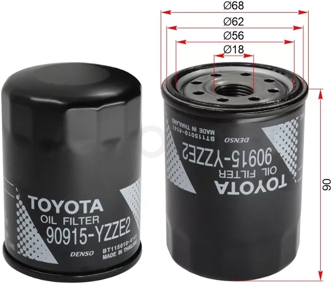 Фильтр масляный TOYOTA #AZF#,#GE,#GTE 90