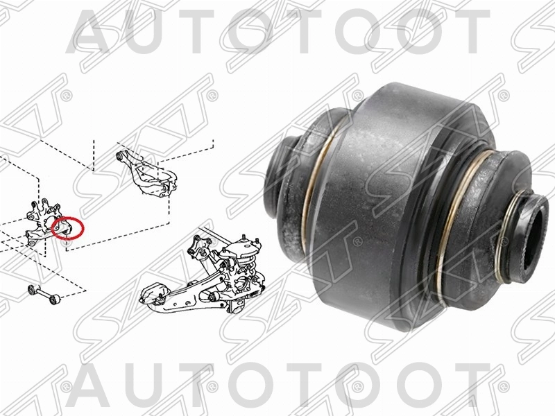 Сайлентблок заднего нижнего поперечного рычага наружный -ST4230548060U Sat для TOYOTA HIGHLANDER, LEXUS RX270, LEXUS RX350, LEXUS RX450H