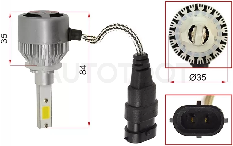 Лампа (H27/ LED/ Комплект/ 36W 3800LM)