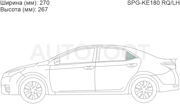 Стекло форточки (уголок) задней левой двери -  для TOYOTA COROLLA