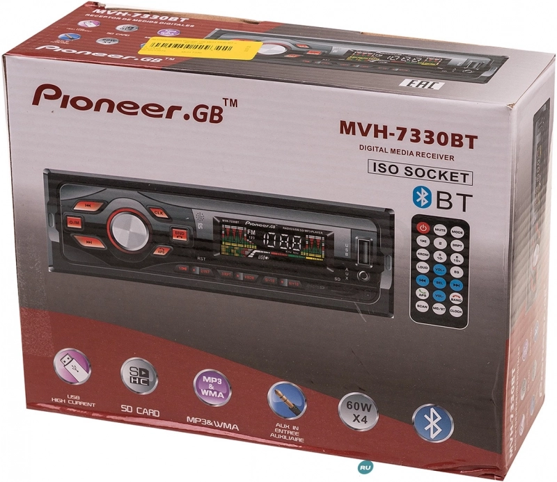 Pioneer Автомагнитола Pioneer.GB MVH 7330 ВТ с Bluetooth - Артикул MVH7330 - Производитель Pioneer - Фото, Отзывы, Цены