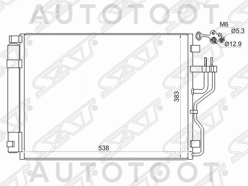 Радиатор кондиционера (дизель) 1.7/2.0 -LRAC0825 Luzar для HYUNDAI IX35, HYUNDAI TUCSON, KIA SPORTAGE