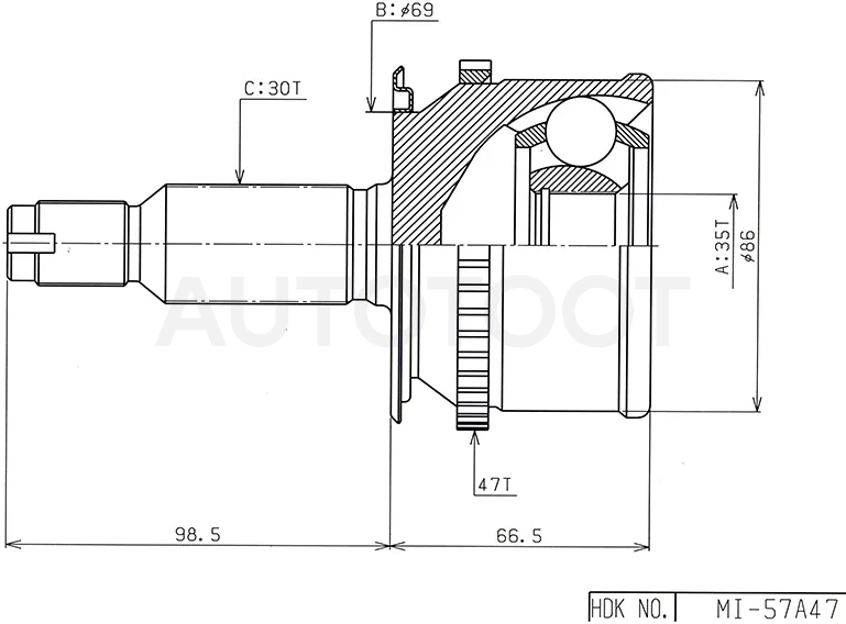 Шрус (Спереди/ Наруж) Mitsubishi L200 05- / Pajero 06-11 / Pajero Sport 08-21 / Challenger 96-01