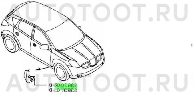 Брызговик передний правый -  для NISSAN QASHQAI