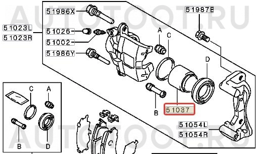 Тормозной цилиндр переднего суппорта -BC4297 LYNXauto для MITSUBISHI LANCER, MITSUBISHI COLT