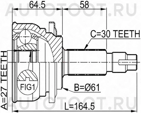 Шрус наружный передний левый=правый -GCO59321 G-Autoparts для TOYOTA RAV4, TOYOTA ESTIMA