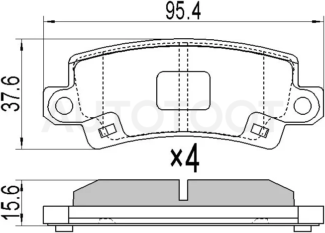 Колодки тормозные (Сзади) Toyota Corolla (E120) 00-07 / Corolla Fielder (E120) 00-06 / Corolla JPN (E120) 00-07