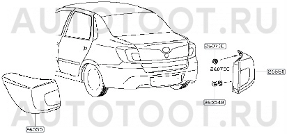 Фонарь задний правый -  для DATSUN ON-DO